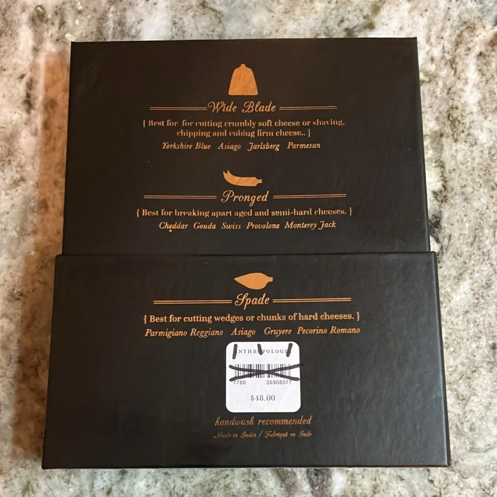 Anthropologie Home 3-Piece Everest Cheese Knives Set New